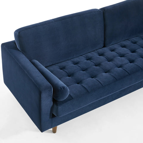 Lennox Velvet 3 Seater Sofa - Navy Blue