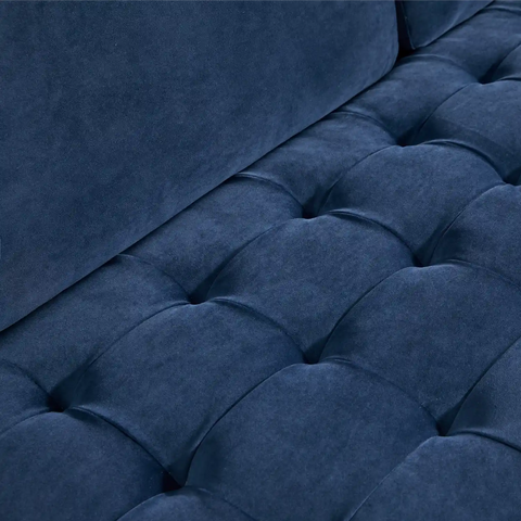 Lennox Velvet 3 Seater Sofa - Navy Blue