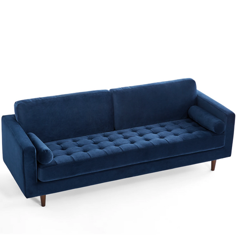 Lennox Velvet 3 Seater Sofa - Navy Blue