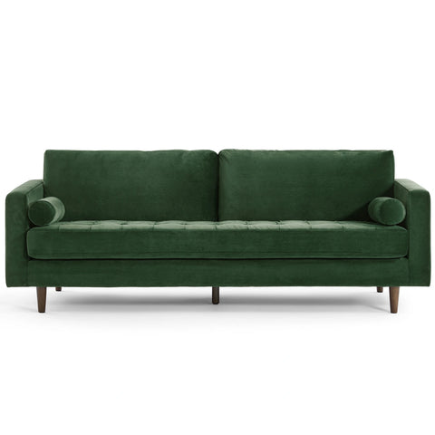 Lennox Velvet 3 Seater Sofa - Dark Green