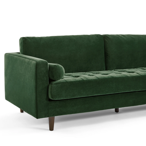 Lennox Velvet 3 Seater Sofa - Dark Green