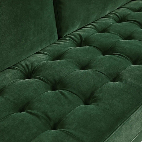 Lennox Velvet 3 Seater Sofa - Dark Green