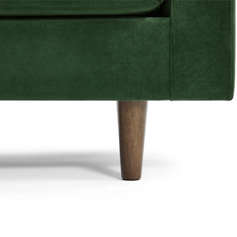 Lennox Velvet 3 Seater Sofa - Dark Green