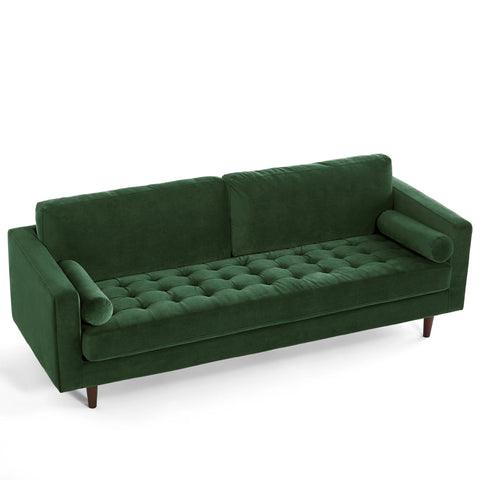 Lennox Velvet 3 Seater Sofa - Dark Green
