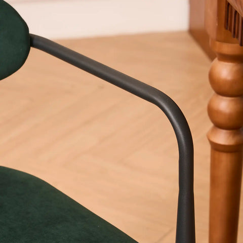Liam Set of 2 Dark Green Velvet Dining Chairs