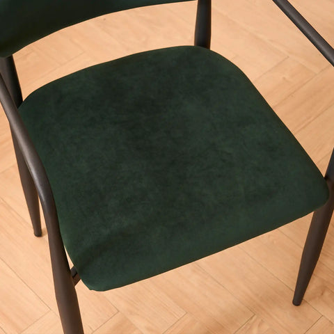 Liam Set of 2 Dark Green Velvet Dining Chairs