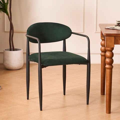 Liam Set of 2 Dark Green Velvet Dining Chairs