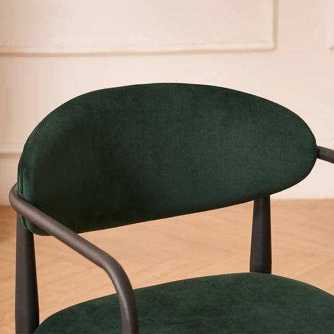 Liam Set of 2 Dark Green Velvet Dining Chairs