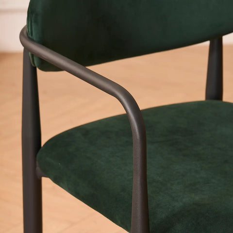 Liam Set of 2 Dark Green Velvet Dining Chairs