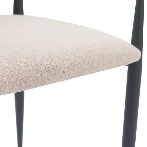 Liam Set of 2 Champagne Fabric Dining Chairs