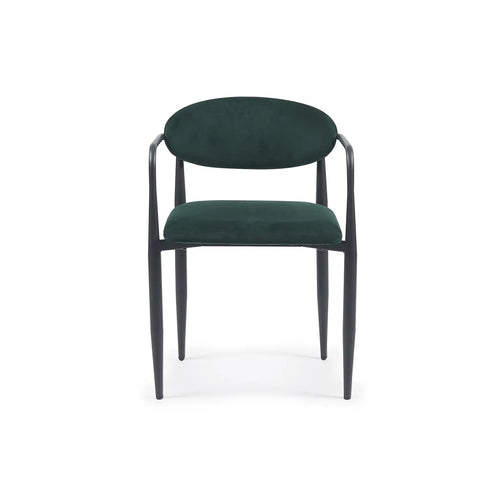 Liam Set of 2 Dark Green Velvet Dining Chairs