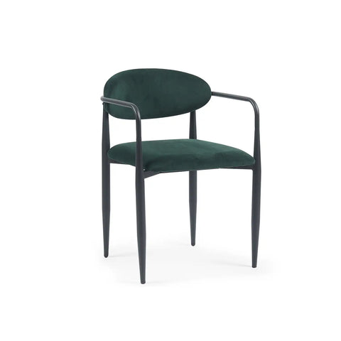 Liam Set of 2 Dark Green Velvet Dining Chairs