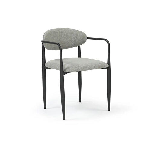 Liam Set of 2 Dark Grey Fabric Dining Chairs