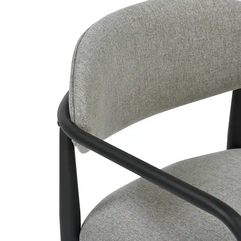 Liam Set of 2 Dark Grey Fabric Dining Chairs