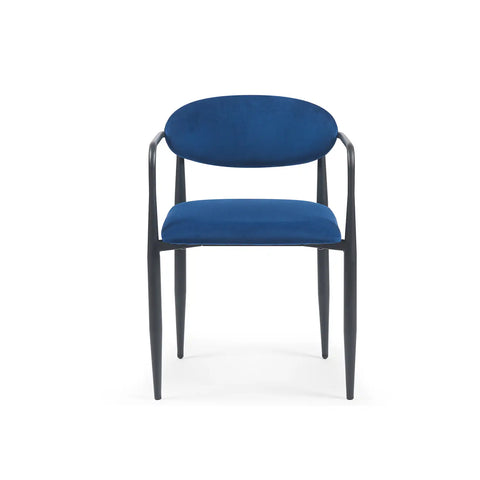 Liam Set of 2 Dark Navy Velvet Dining Chairs