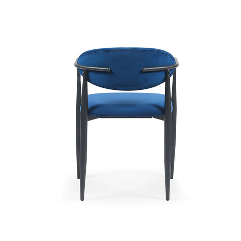 Liam Set of 2 Dark Navy Velvet Dining Chairs