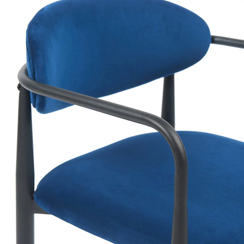 Liam Set of 2 Dark Navy Velvet Dining Chairs