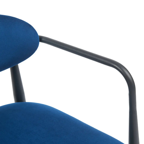 Liam Set of 2 Dark Navy Velvet Dining Chairs