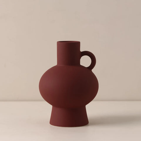 Pillar Matte Tortoiseshell Red Ceramic Vase