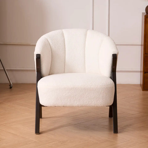 Nico White Sherpa Fleece Occasional Chair
