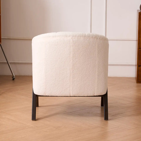Nico White Sherpa Fleece Occasional Chair