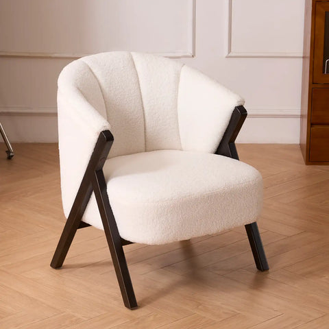 Nico White Sherpa Fleece Occasional Chair