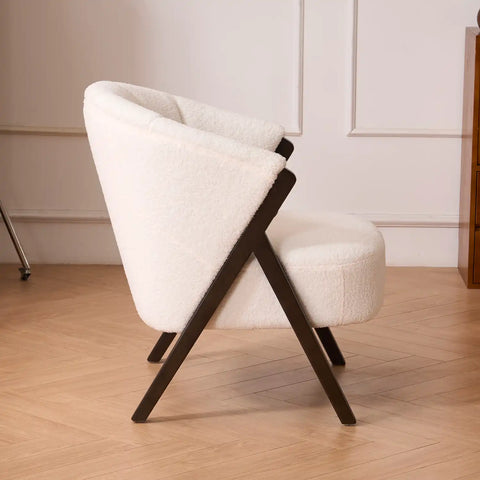 Nico White Sherpa Fleece Occasional Chair