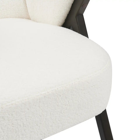 Nico White Sherpa Fleece Occasional Chair