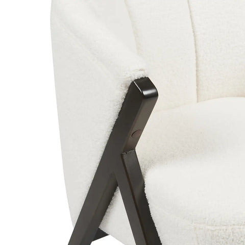 Nico White Sherpa Fleece Occasional Chair