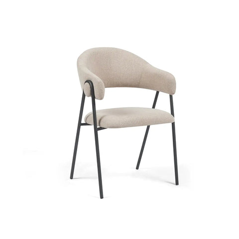 Noah Set of 2 Champagne Fabric Dining Chairs