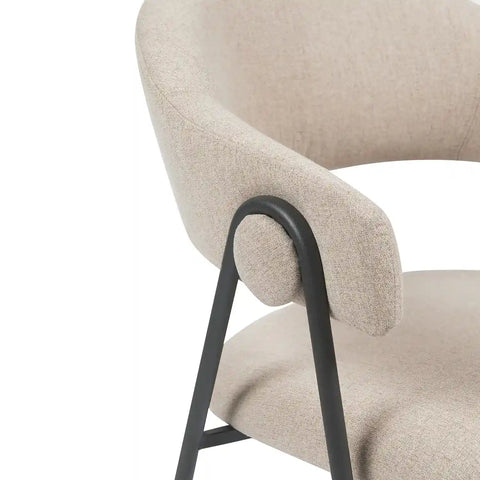Noah Set of 2 Champagne Fabric Dining Chairs