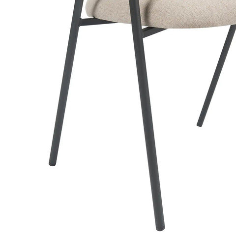 Noah Set of 2 Champagne Fabric Dining Chairs