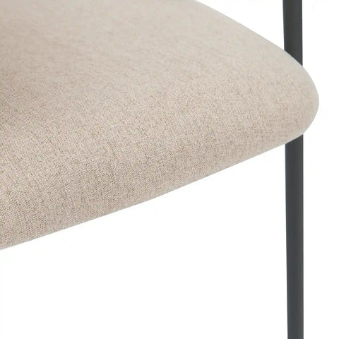 Noah Set of 2 Champagne Fabric Dining Chairs