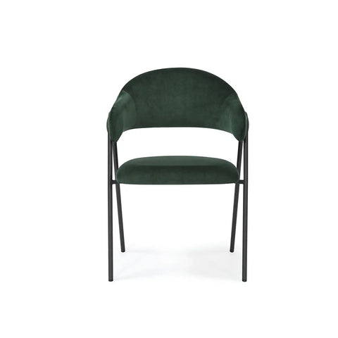 Noah Set of 2 Dark Green Velvet Dining Chairs
