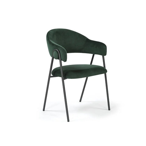 Noah Set of 2 Dark Green Velvet Dining Chairs