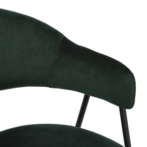 Noah Set of 2 Dark Green Velvet Dining Chairs