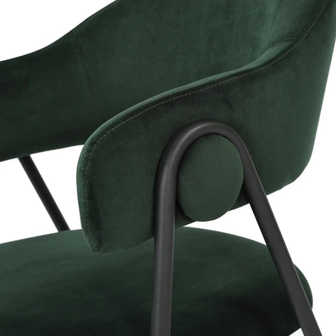 Noah Set of 2 Dark Green Velvet Dining Chairs