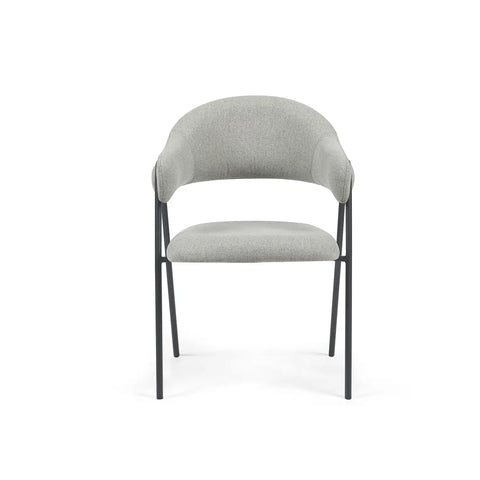 Noah Set of 2 Dark Grey Fabric Dining Chairs