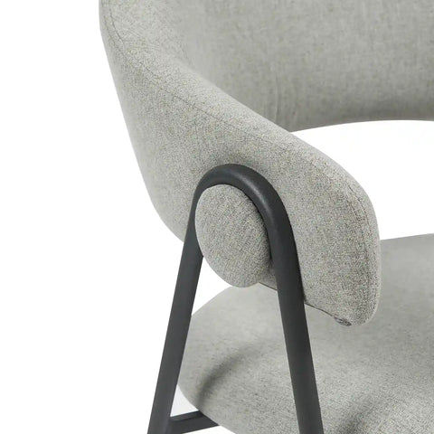 Noah Set of 2 Dark Grey Fabric Dining Chairs