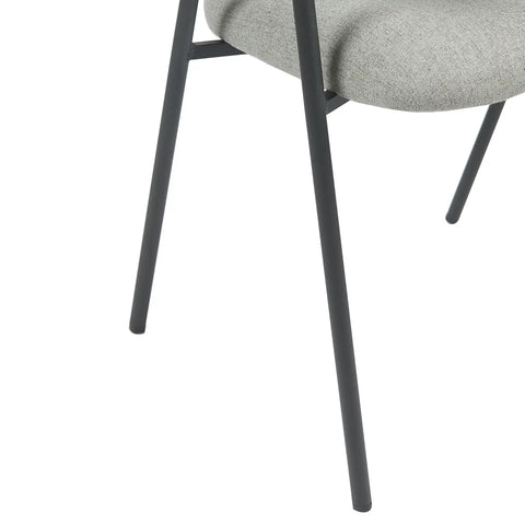 Noah Set of 2 Dark Grey Fabric Dining Chairs