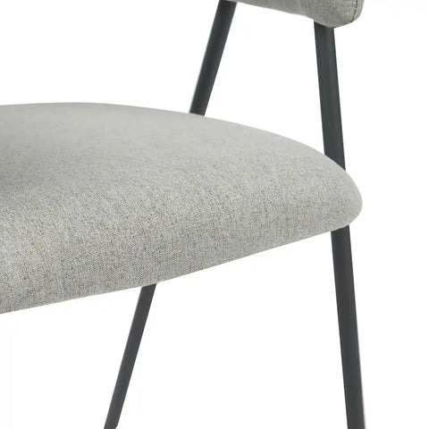 Noah Set of 2 Dark Grey Fabric Dining Chairs