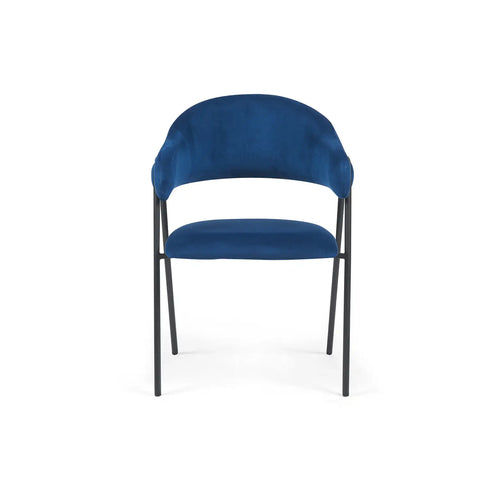 Noah Set of 2 Dark Navy Velvet Dining Chairs