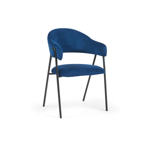 Noah Set of 2 Dark Navy Velvet Dining Chairs