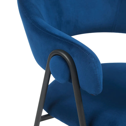 Noah Set of 2 Dark Navy Velvet Dining Chairs