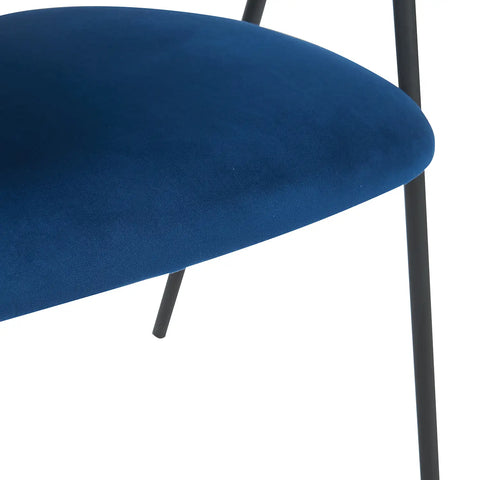 Noah Set of 2 Dark Navy Velvet Dining Chairs