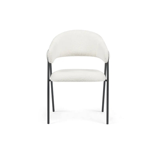 Noah Set of 2 White Sherpa Fleece Dining Chairs