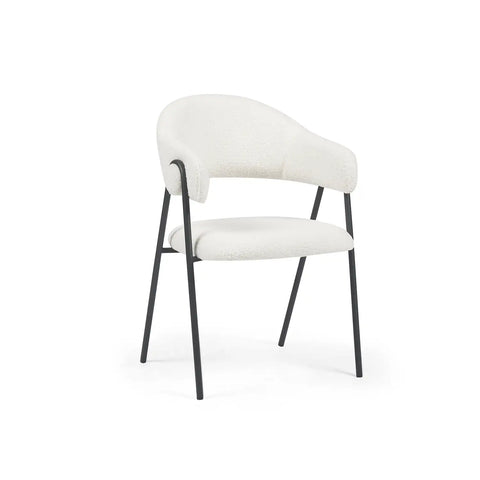 Noah Set of 2 White Sherpa Fleece Dining Chairs