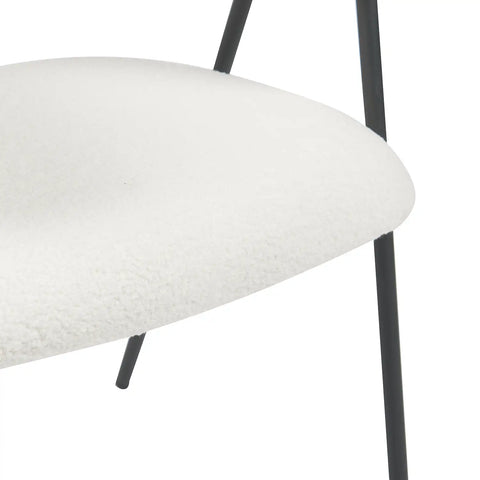 Noah Set of 2 White Sherpa Fleece Dining Chairs
