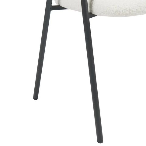 Noah Set of 2 White Sherpa Fleece Dining Chairs