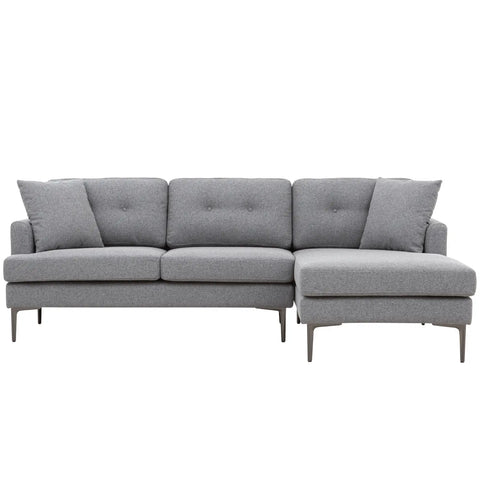 Orka Fabric Left Corner Sofa - Dark Grey
